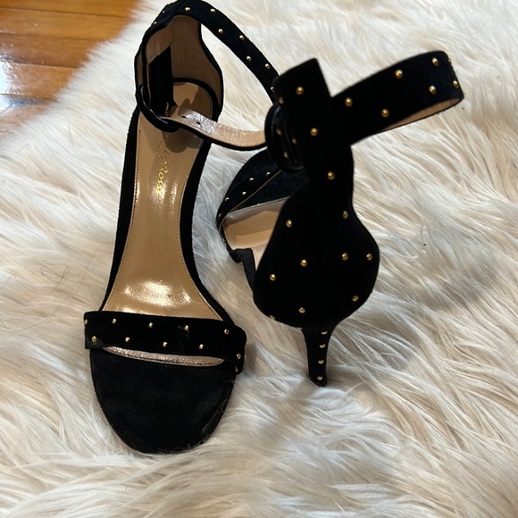 Gianvito Rossi-  black and gold ankle strap sandal - 3in - Picture 1 of 5